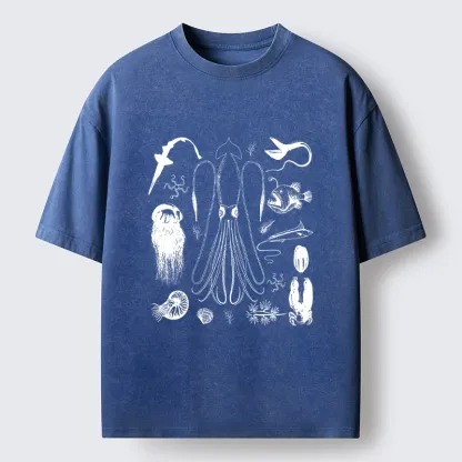 Tokyo-Tiger Vintage Deep Sea Creature Meme Washed T-Shirt