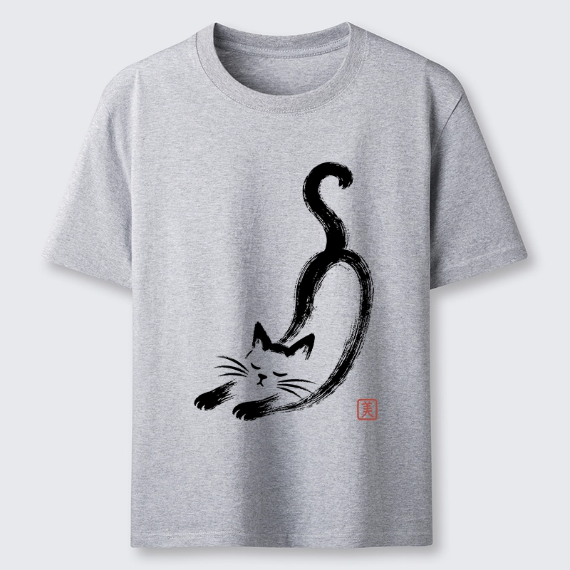 Tokyo-Tiger Soft Ink Stretch Cat Oriental Brush Art Classic T-Shirt