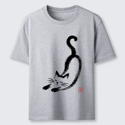Tokyo-Tiger Soft Ink Stretch Cat Oriental Brush Art Classic T-Shirt