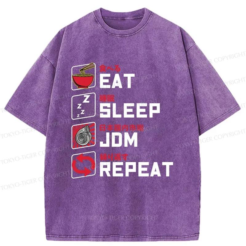 Tokyo-Tiger Happy Daily List Washed T-Shirt