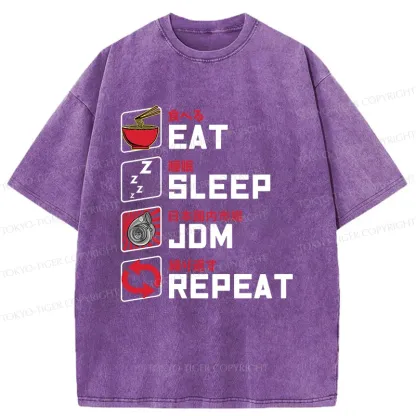 Tokyo-Tiger Happy Daily List Washed T-Shirt