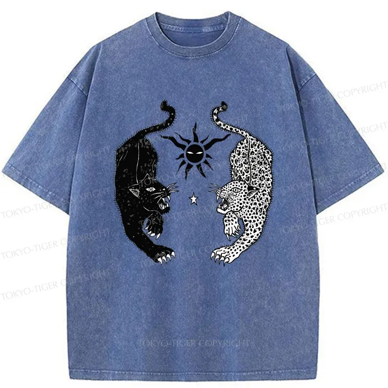 Tokyo-Tiger Retro Tigers Funny Washed T-Shirt