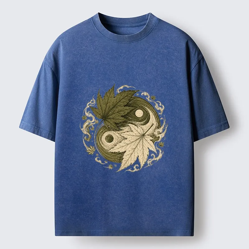 Tokyo-Tiger Maple Yin Yang Art Washed T-Shirt