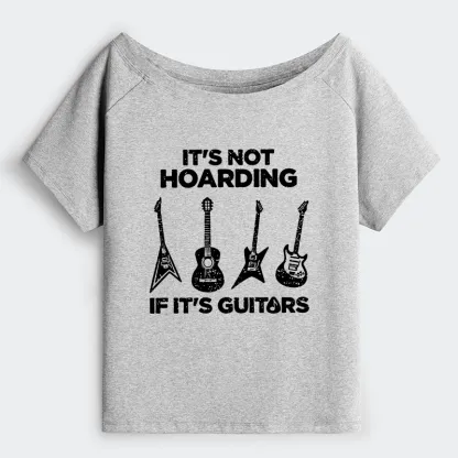 Tokyo-Tiger Music Lover Guitar Hoarding Joke Off Shoulder T-Shirt