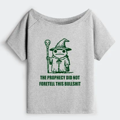 Tokyo-Tiger Funny Meme Wizard Frog Weird Prophecy Off Shoulder T-Shirt