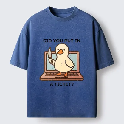 Tokyo-Tiger Ticket Duck Funny Meme Washed T-Shirt