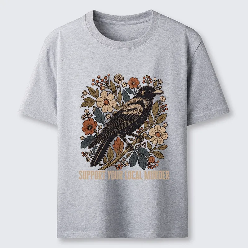 Tokyo-Tiger Floral Crow Vintage Funny Meme Print Classic T-Shirt