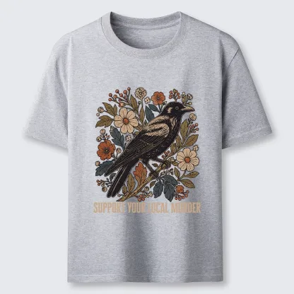 Tokyo-Tiger Floral Crow Vintage Funny Meme Print Classic T-Shirt