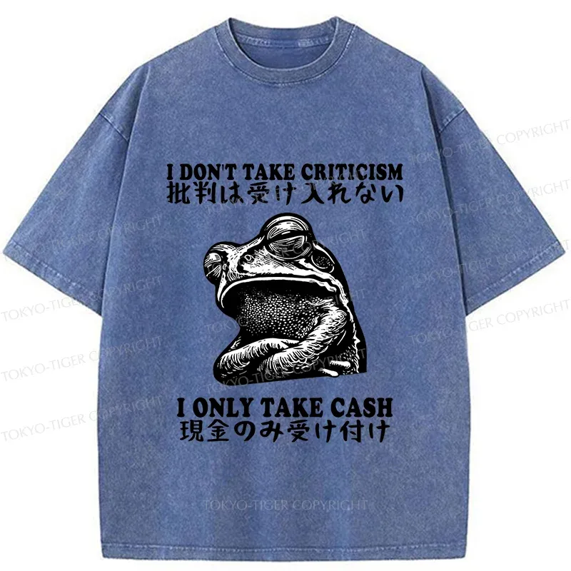 Tokyo-Tiger Frog Only Take Cash Washed T-Shirt