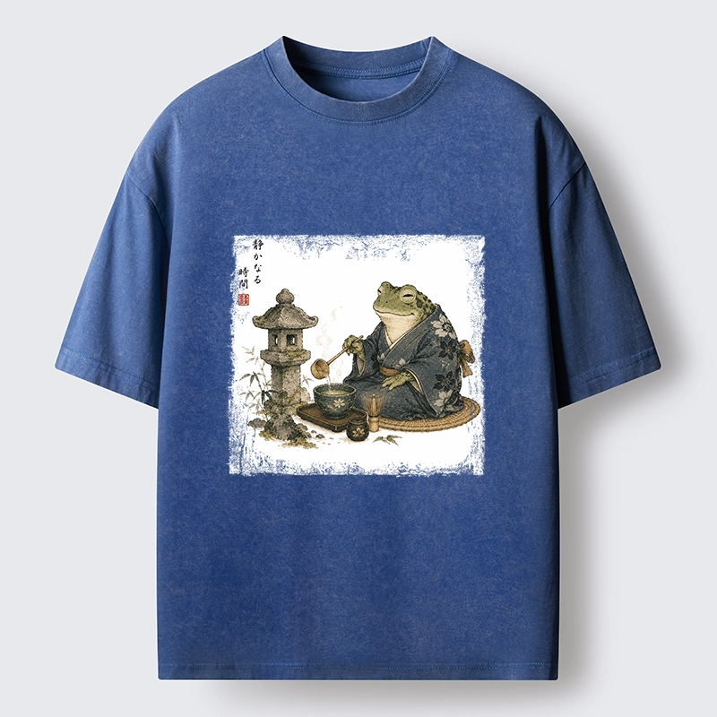 Tokyo-Tiger Calm Tea Frog Washed T-Shirt