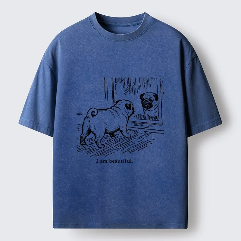 Tokyo-Tiger Cute Pug Self Love Meme Washed T-Shirt