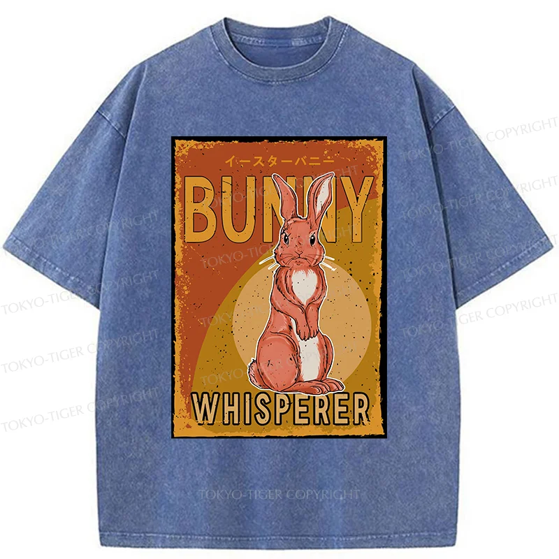 Tokyo-Tiger Cute Bunny Whisperer Washed T-Shirt
