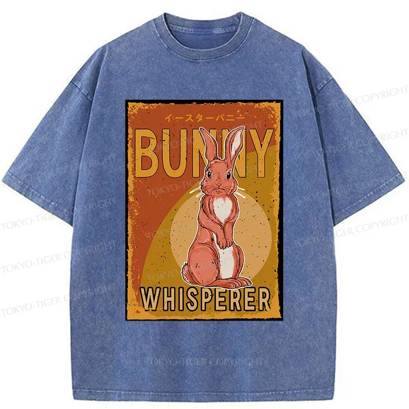 Tokyo-Tiger Cute Bunny Whisperer Washed T-Shirt
