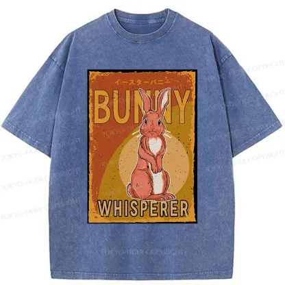 Tokyo-Tiger Cute Bunny Whisperer Washed T-Shirt