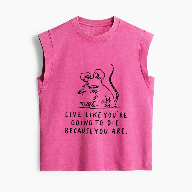Tokyo-Tiger Funny Meme Sarcastic Rat Life Truth Women's Washed Tank Tops
