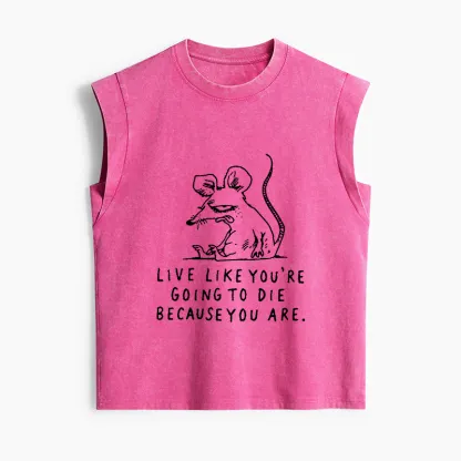 Tokyo-Tiger Funny Meme Sarcastic Rat Life Truth Women's Washed Tank Tops
