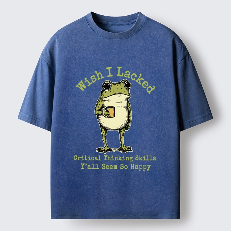 Tokyo-Tiger Critical Thinking Frog Meme Washed T-Shirt