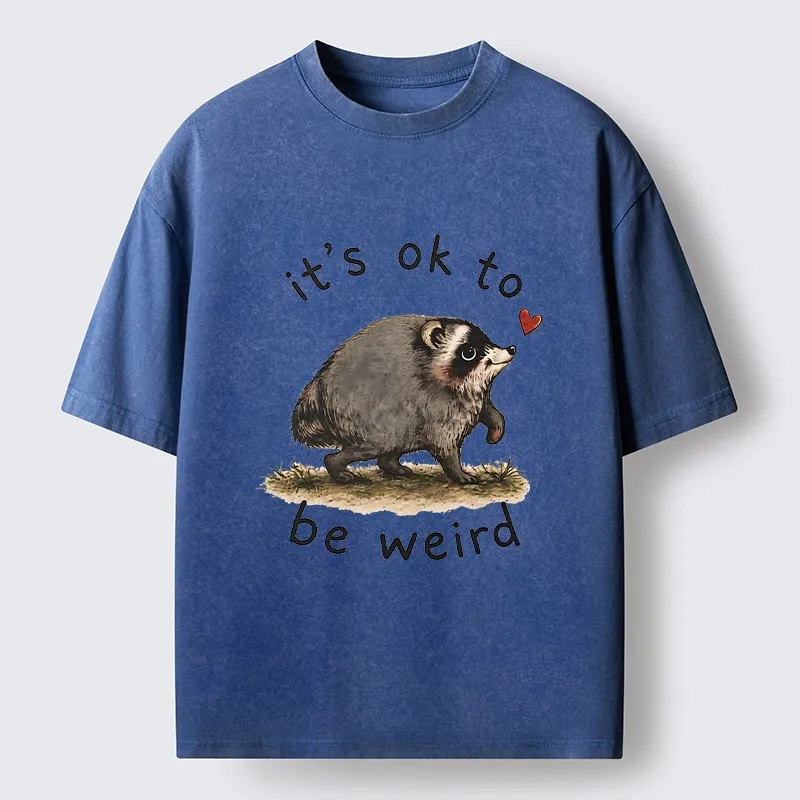 Tokyo-Tiger Jimothy Weird Raccoon Art Washed T-Shirt