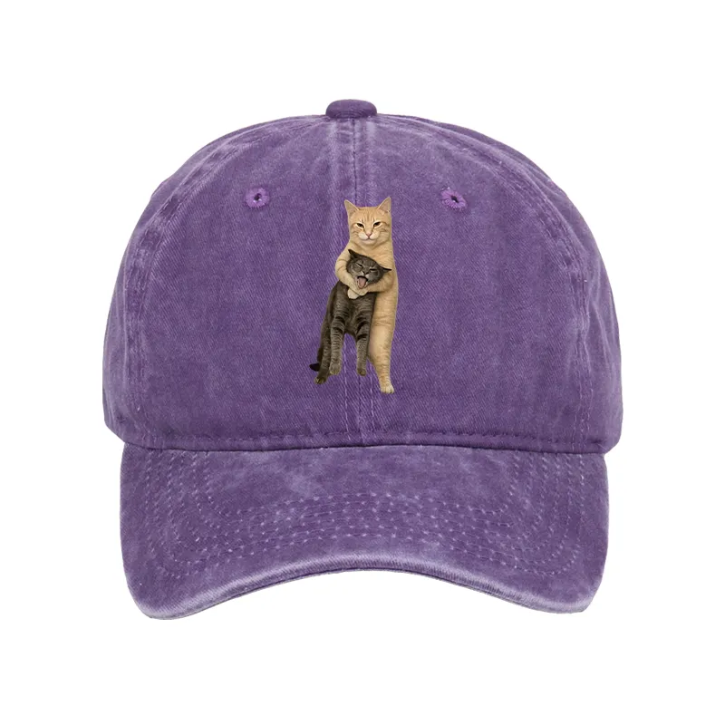 Tokyo-Tiger Orange Cat’s Tight Embrace Washed Cap