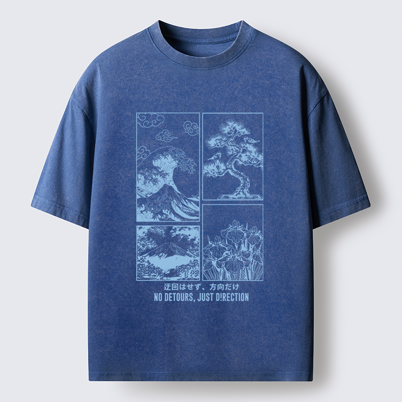Tokyo-Tiger Japanese Wave Four Panel Washed T-Shirt