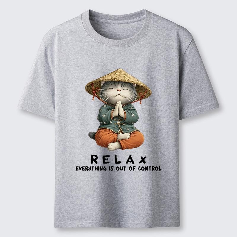 Tokyo-Tiger Zen Relax Cat Graphic Classic T-Shirt