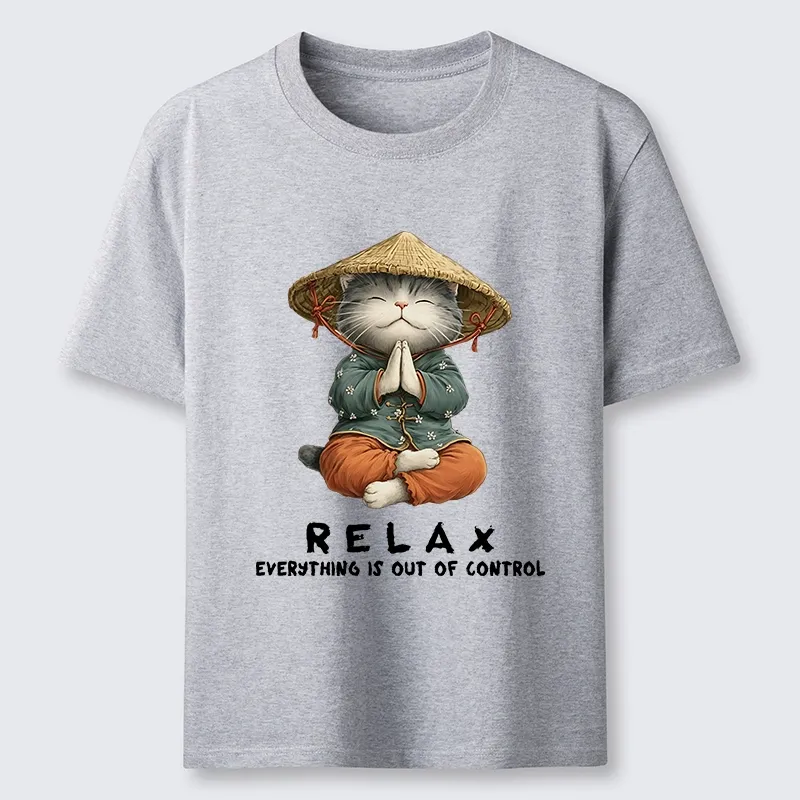 Tokyo-Tiger Zen Relax Cat Graphic Classic T-Shirt