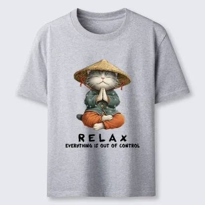 Tokyo-Tiger Zen Relax Cat Graphic Classic T-Shirt