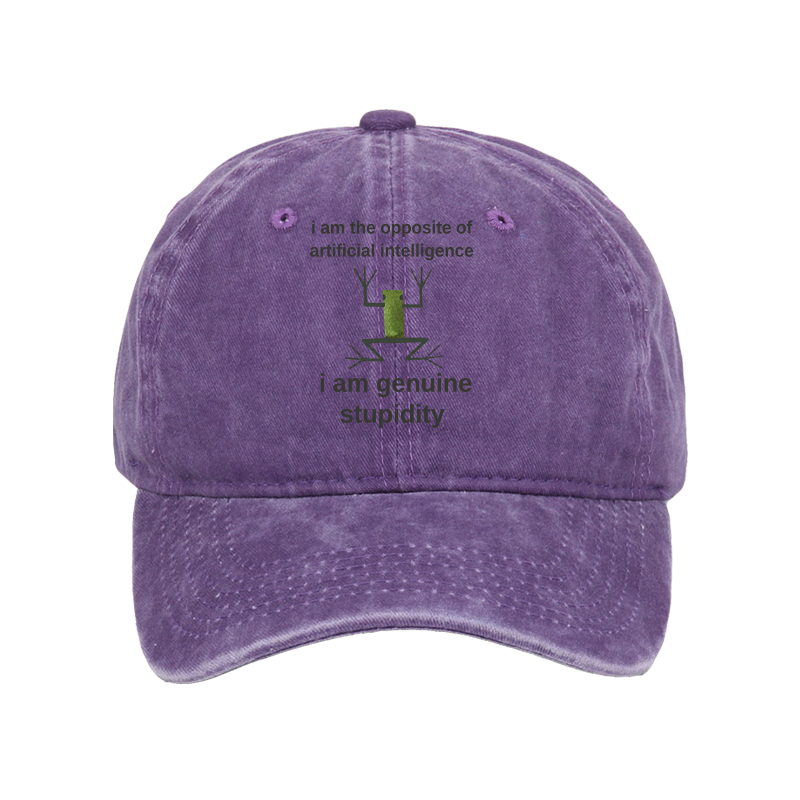 Tokyo-Tiger Genuine Stupidity Frog Meme Washed Cap