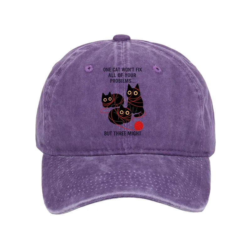 Tokyo-Tiger Three Cats Fix All Problems Washed Cap
