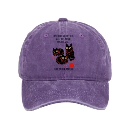 Tokyo-Tiger Three Cats Fix All Problems Washed Cap