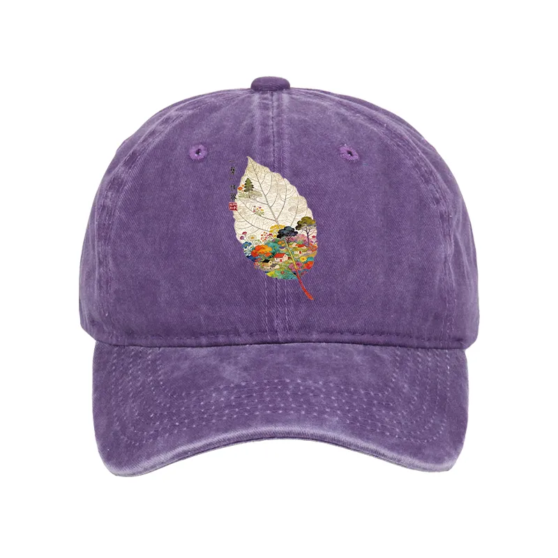 Tokyo-Tiger One Leaf Holds A Tiny Colorful World Washed Cap