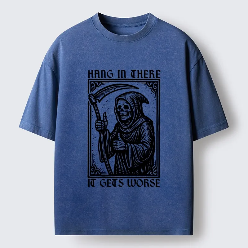 Tokyo-Tiger Hang In There Skeleton Washed T-Shirt