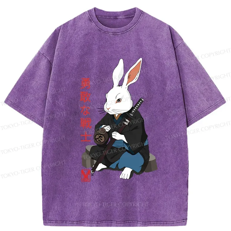 Tokyo-Tiger Rabbit Samurai Washed T-Shirt