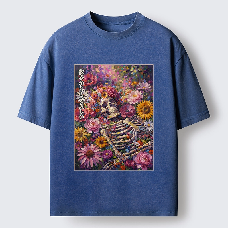 Tokyo-Tiger Bloom And Bones Washed T-Shirt