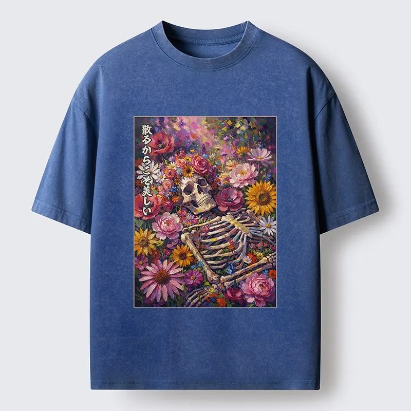 Tokyo-Tiger Bloom And Bones Washed T-Shirt