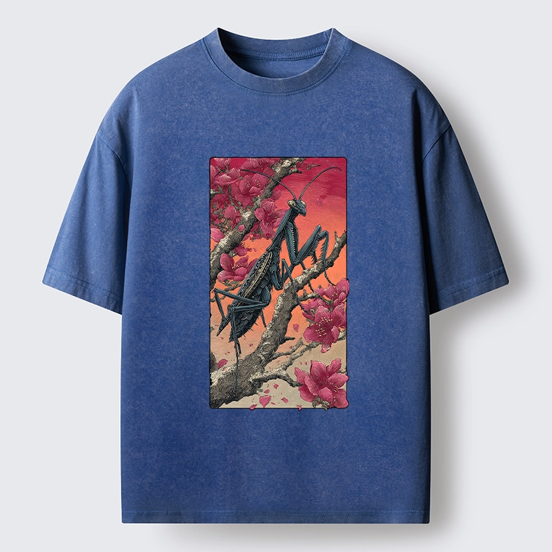 Tokyo-Tiger Wild Blossom Mantis Washed T-Shirt