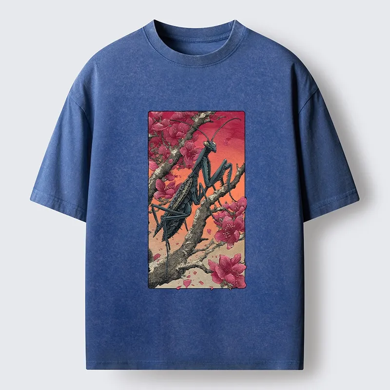 Tokyo-Tiger Wild Blossom Mantis Washed T-Shirt