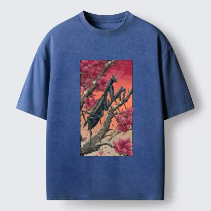Tokyo-Tiger Wild Blossom Mantis Washed T-Shirt