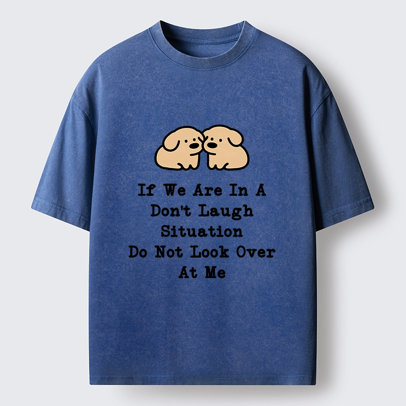 Tokyo-Tiger Funny Silent Dog Washed T-Shirt