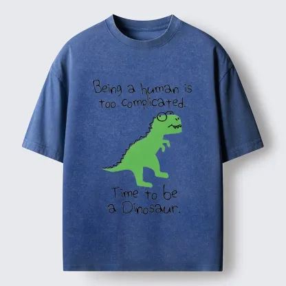 Tokyo-Tiger Dinosaur Life Mood Washed T-Shirt