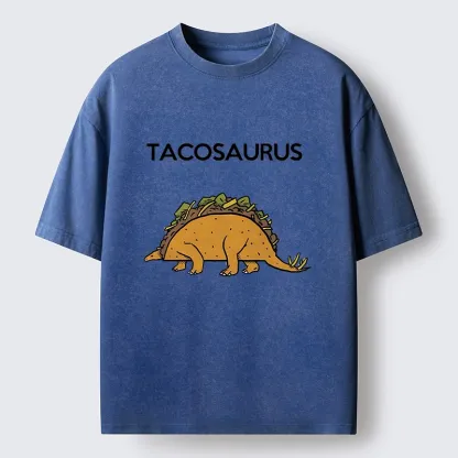 Tokyo-Tiger Funny Tacosaurus Washed T-Shirt