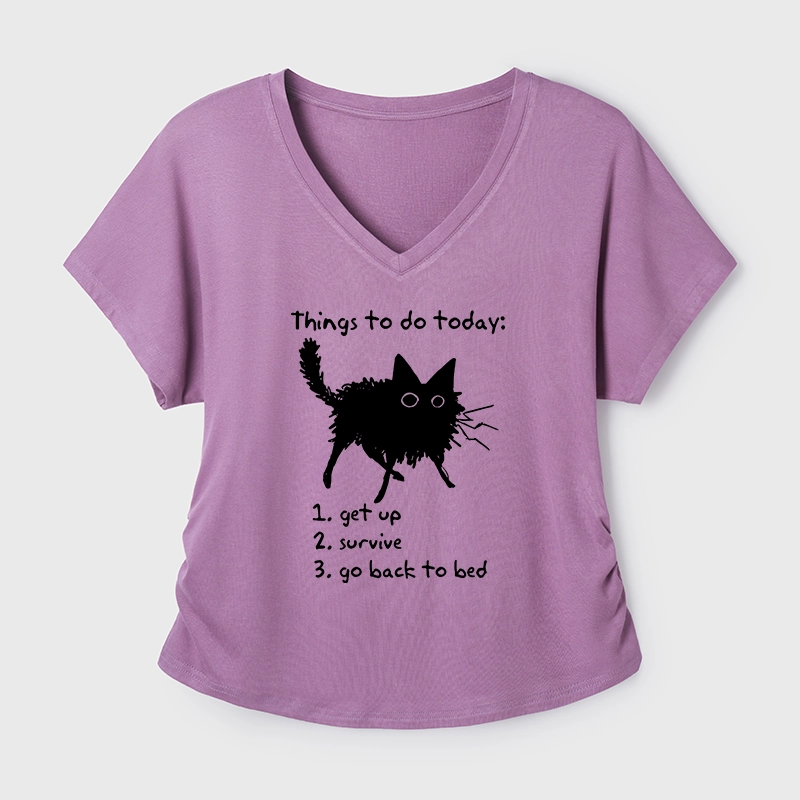 Tokyo-Tiger Lazy Cat Survive Day Funny Meme Modal Dolman Sleeve T-Shirt