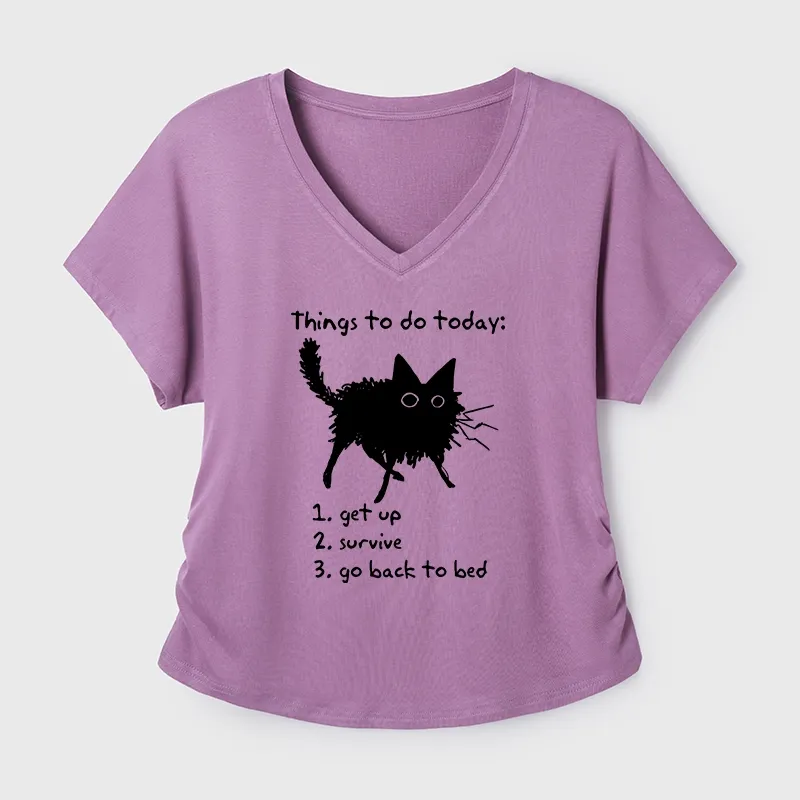 Tokyo-Tiger Lazy Cat Survive Day Funny Meme Modal Dolman Sleeve T-Shirt
