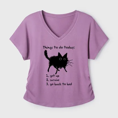 Tokyo-Tiger Lazy Cat Survive Day Funny Meme Modal Dolman Sleeve T-Shirt