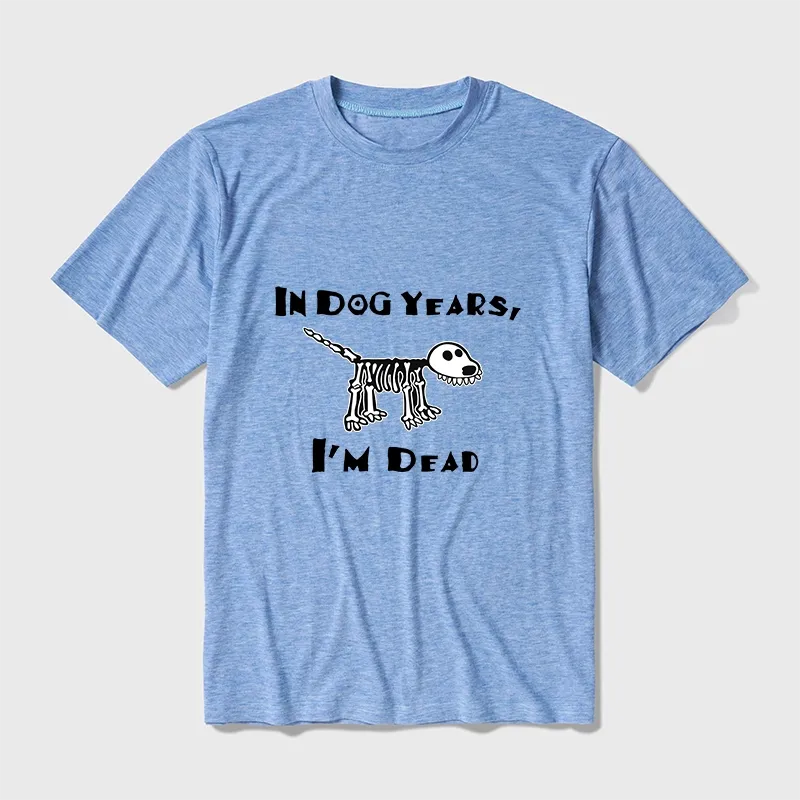 Tokyo-Tiger Funny Meme Old Dog Dead In Dog Years Vibe Cotton Blend T-Shirt