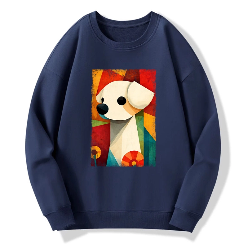 Tokyo-Tiger Retro Abstract Color Block Puppy Art Classic Sweatshirt