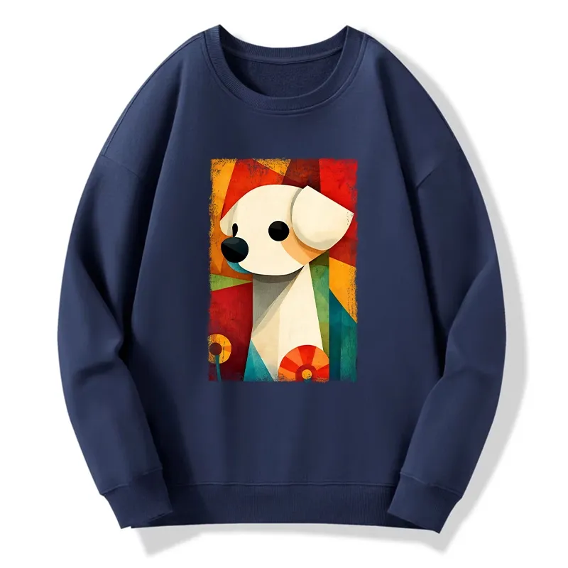 Tokyo-Tiger Retro Abstract Color Block Puppy Art Classic Sweatshirt