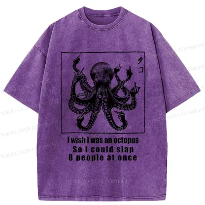 Tokyo-Tiger I Wish I Was An Octopus Washed T-Shirt