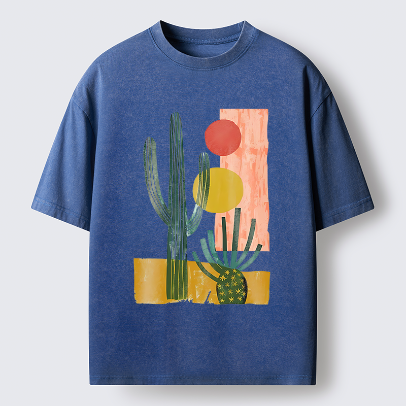 Tokyo‑Tiger Minimalist Desert Washed T-Shirt