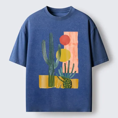 Tokyo‑Tiger Minimalist Desert Washed T-Shirt